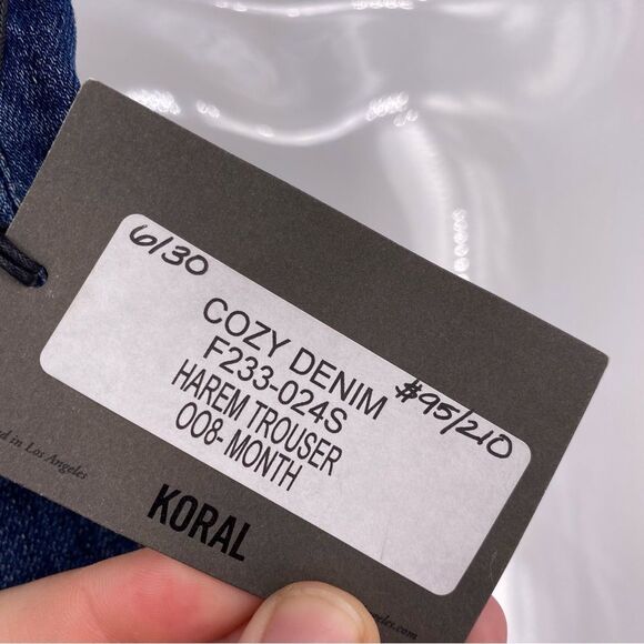 3 for $15 Koral Haren Cozy Denim Trousers Slim Medium Wash Jeans Button Fly - Picture 4 of 5